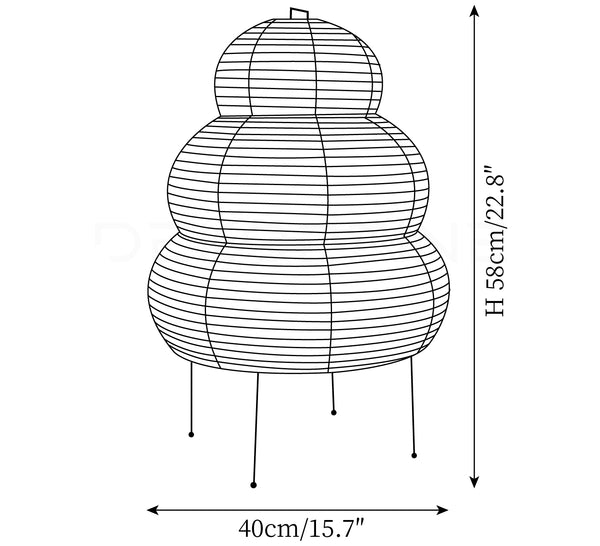 Large Washi Table Lamp ― dimension diagram