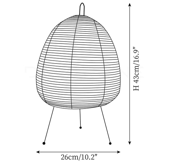 Compact Washi Table Lamp ― dimension diagram