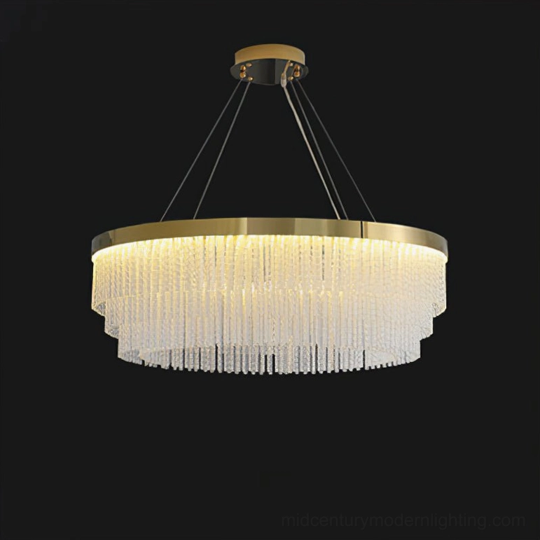 100cm diameter extra-large tiered crystal chandelier with premium gold brass finish