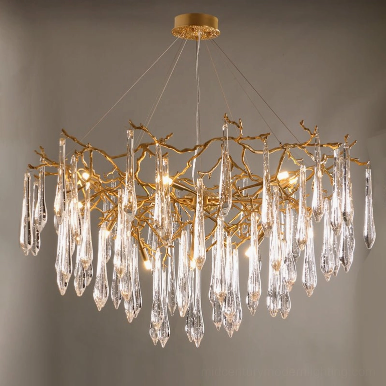 12-Head Gieslinde Branch Chandelier grand size statement piece with full crystal pendant array