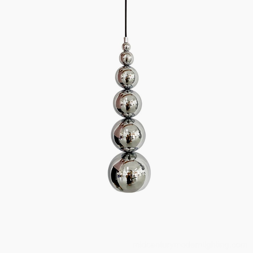 15cm diameter globe pendant light available in cool and warm light options, larger chrome sphere design