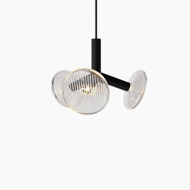 3-head black fractal chandelier compact contemporary minimalist bedroom design