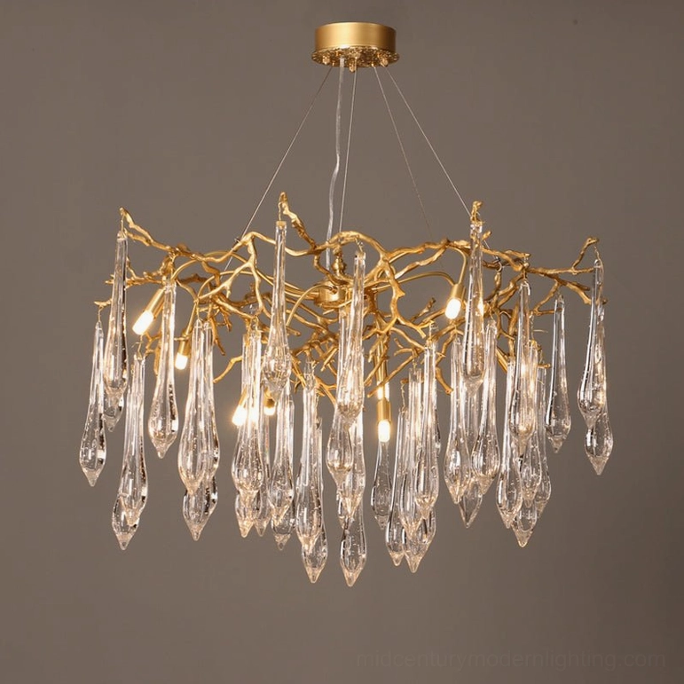 8-Head Gieslinde Branch Chandelier mid-size configuration for dining room lighting