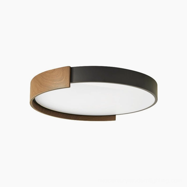 80cm large diameter scandinavian wood ceiling light warm LED full room lighting