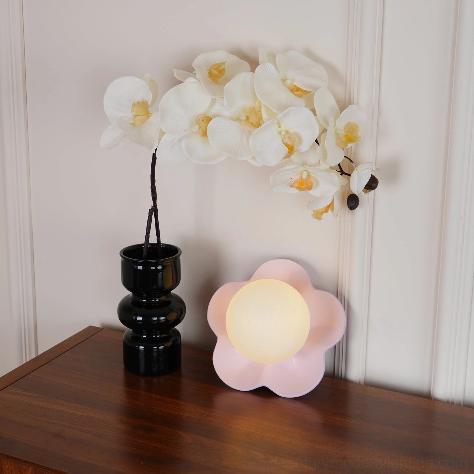 Abstract botanical form wall lamp mid-century modern design principle