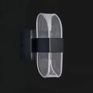 Contemporary acrylic wall sconce side profile showing ribbed diffuser detail