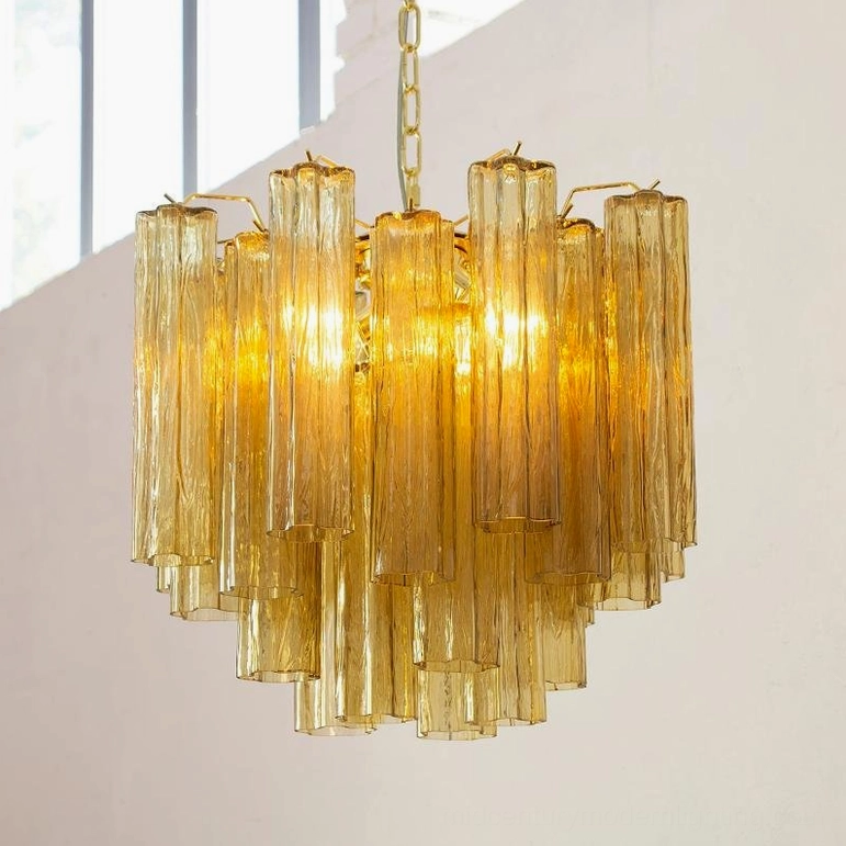 Addis amber murano glass chandelier luxury pendant lighting venetian artisan crafted