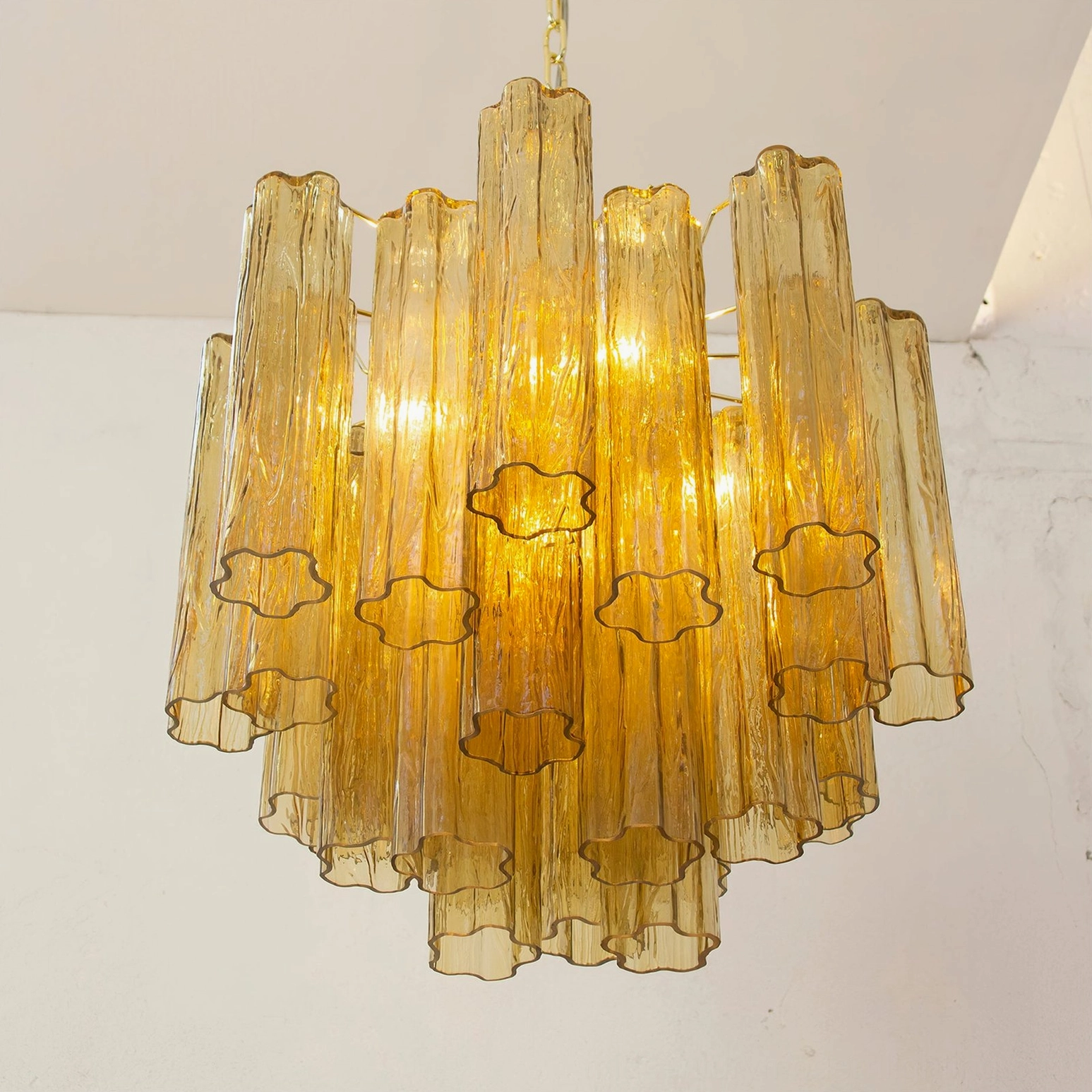 Addis murano glass chandelier metal framework hardware artisan construction details