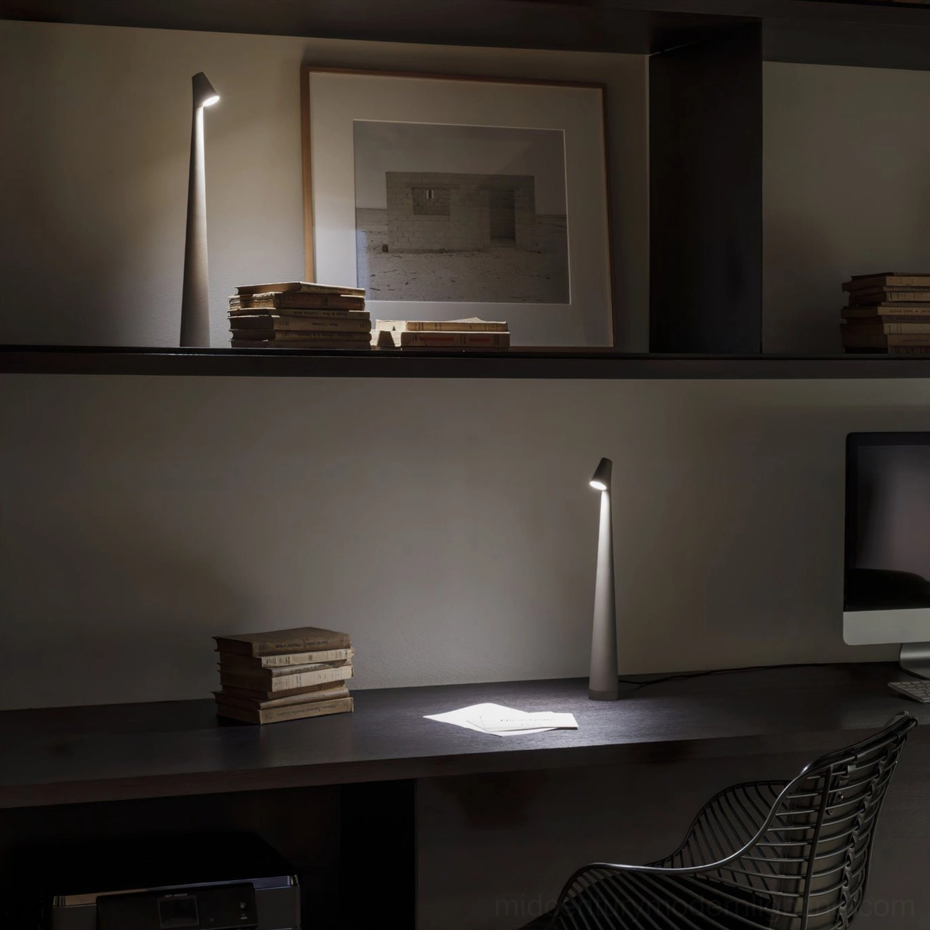 Africa rechargeable table lamp styled with modern home decor elements