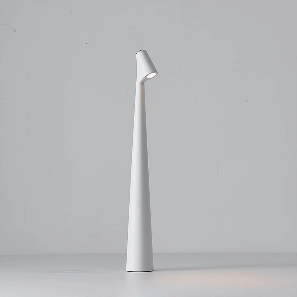 Africa rechargeable table lamp in white finish, scandinavian minimalist aesthetic