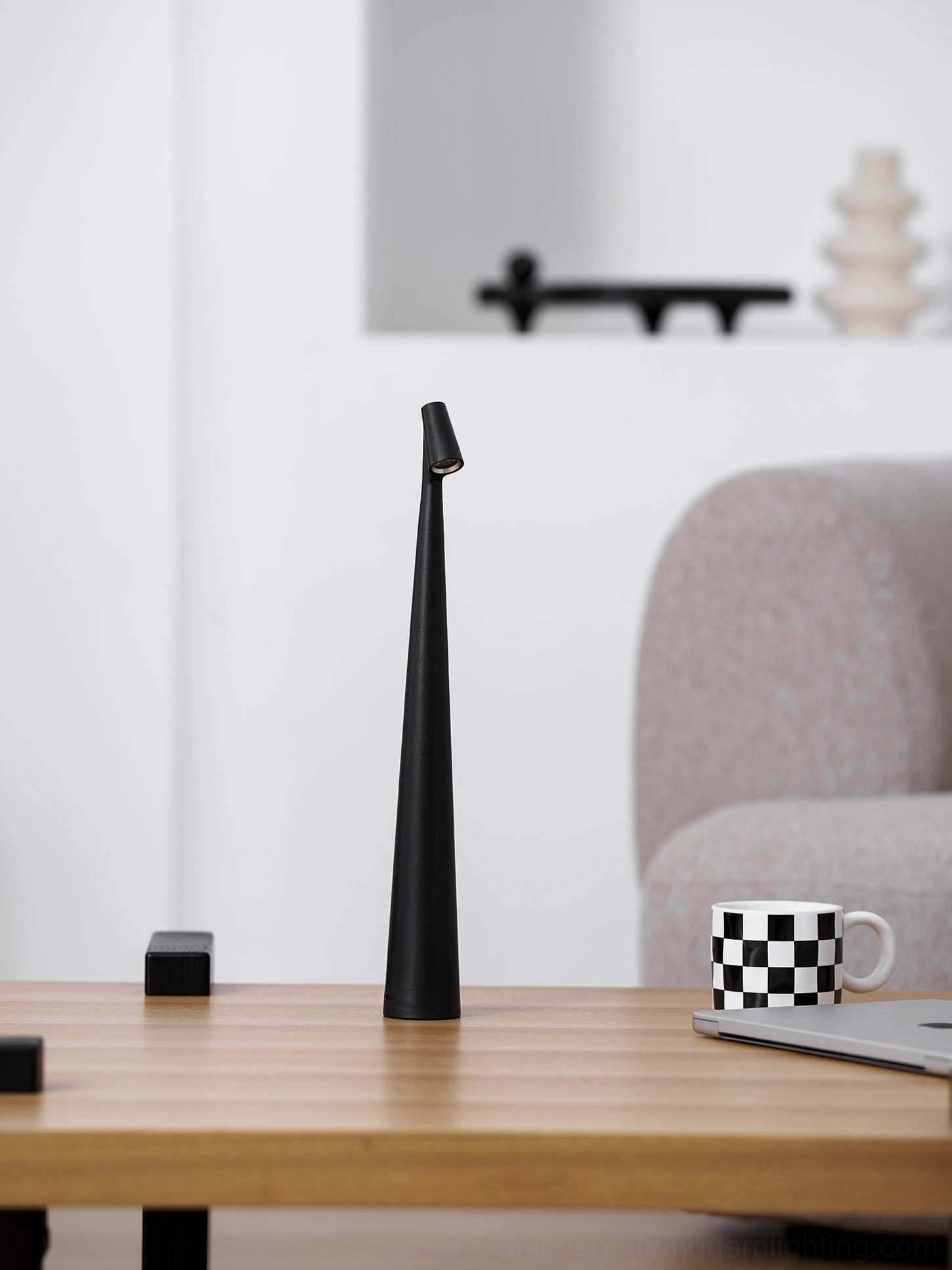 Africa rechargeable table lamp, 10-hour runtime, eco-friendly cordless design