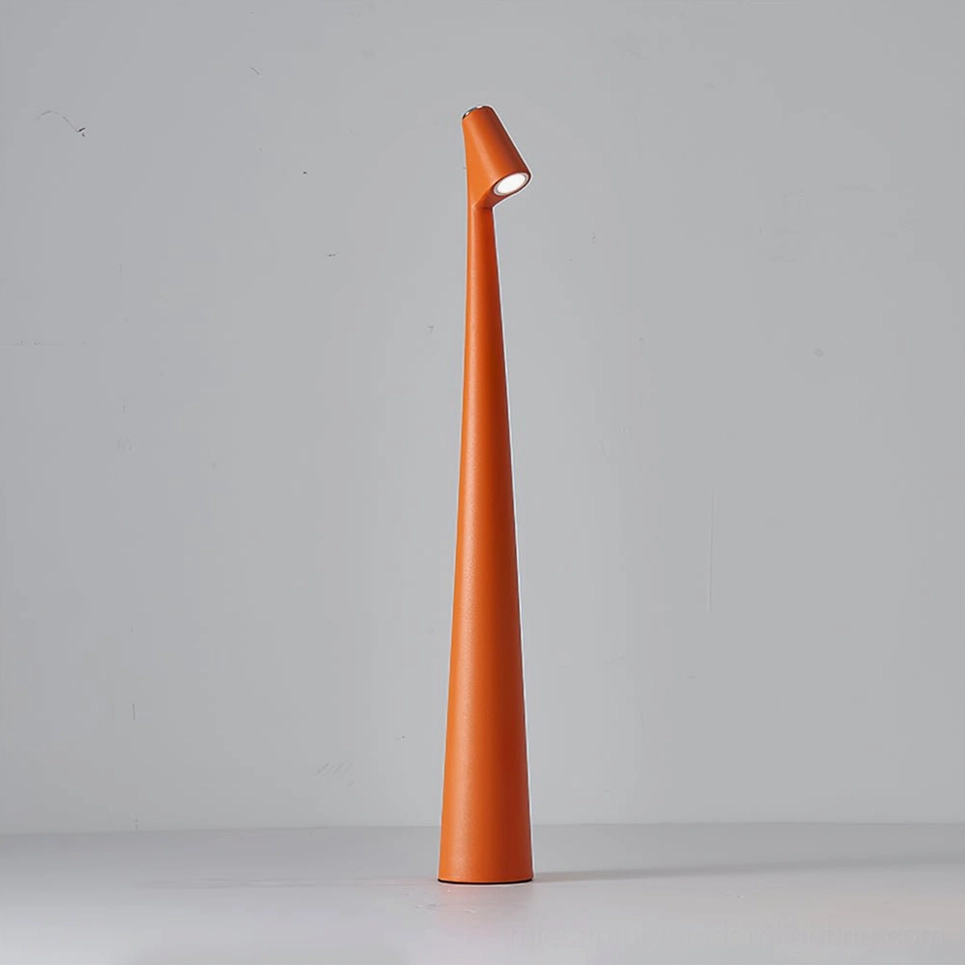 Africa touchscreen portable lamp in orange finish, dining table ambiance
