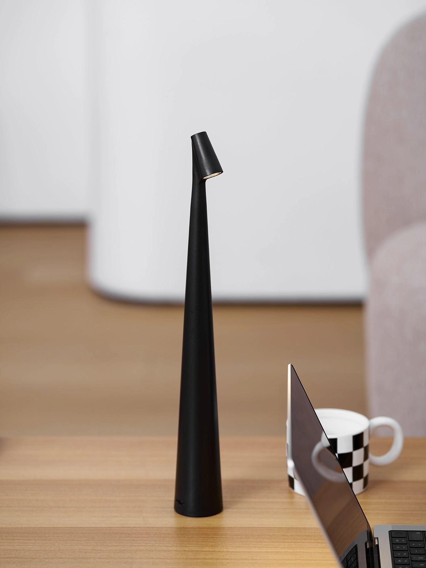 Africa portable LED table lamp, slim tapered silhouette, three-hour fast charge
