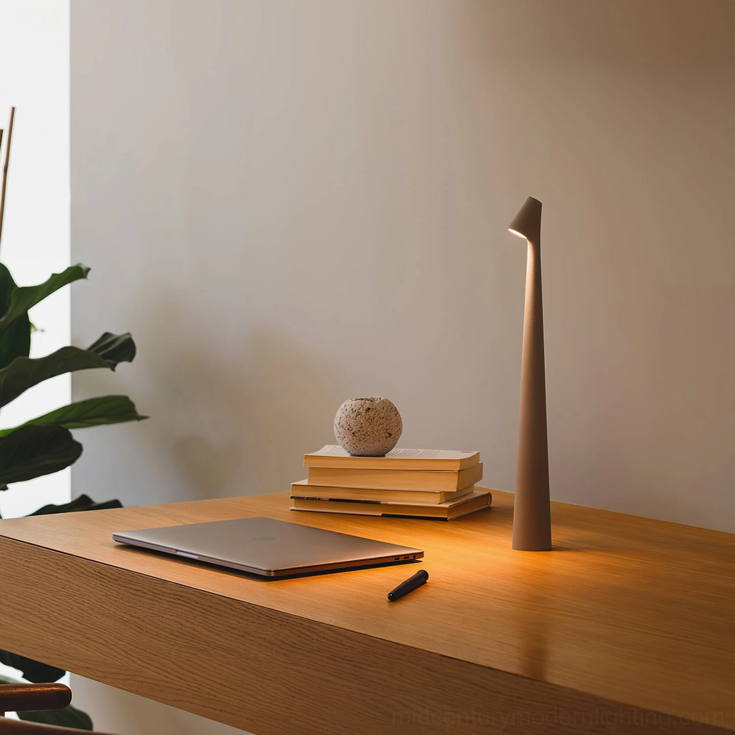 Africa battery-powered table lamp in warm interior setting, tabletop accent lighting