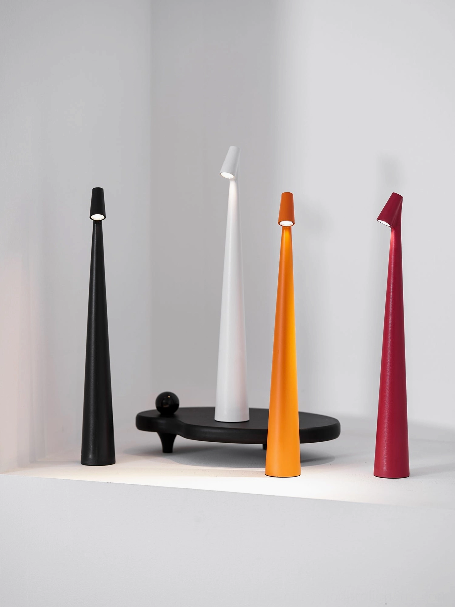 Africa portable table lamp in warm interior environment, cordless flexibility