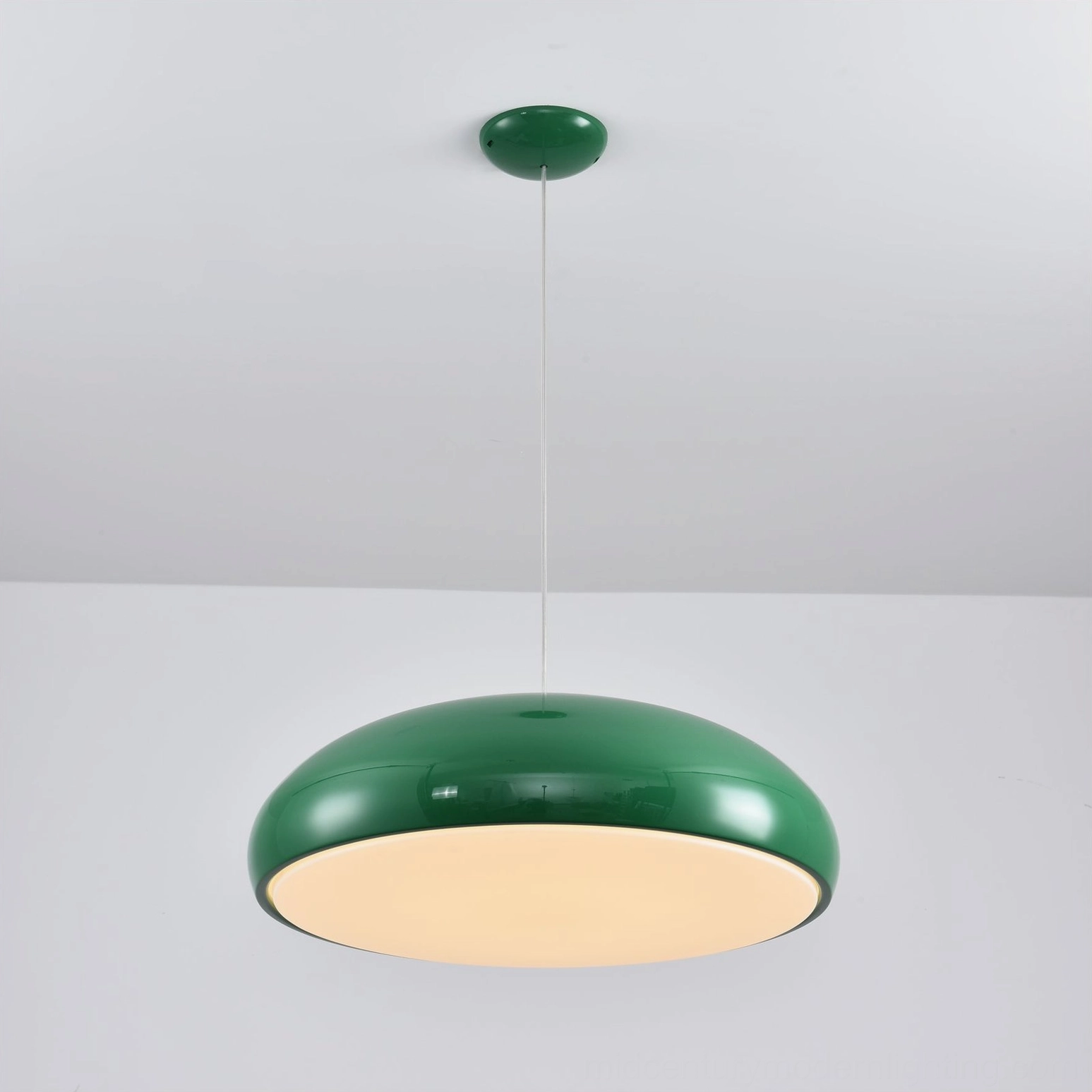 Aicia mid-century modern dome pendant light ceiling mounted close-up detail view