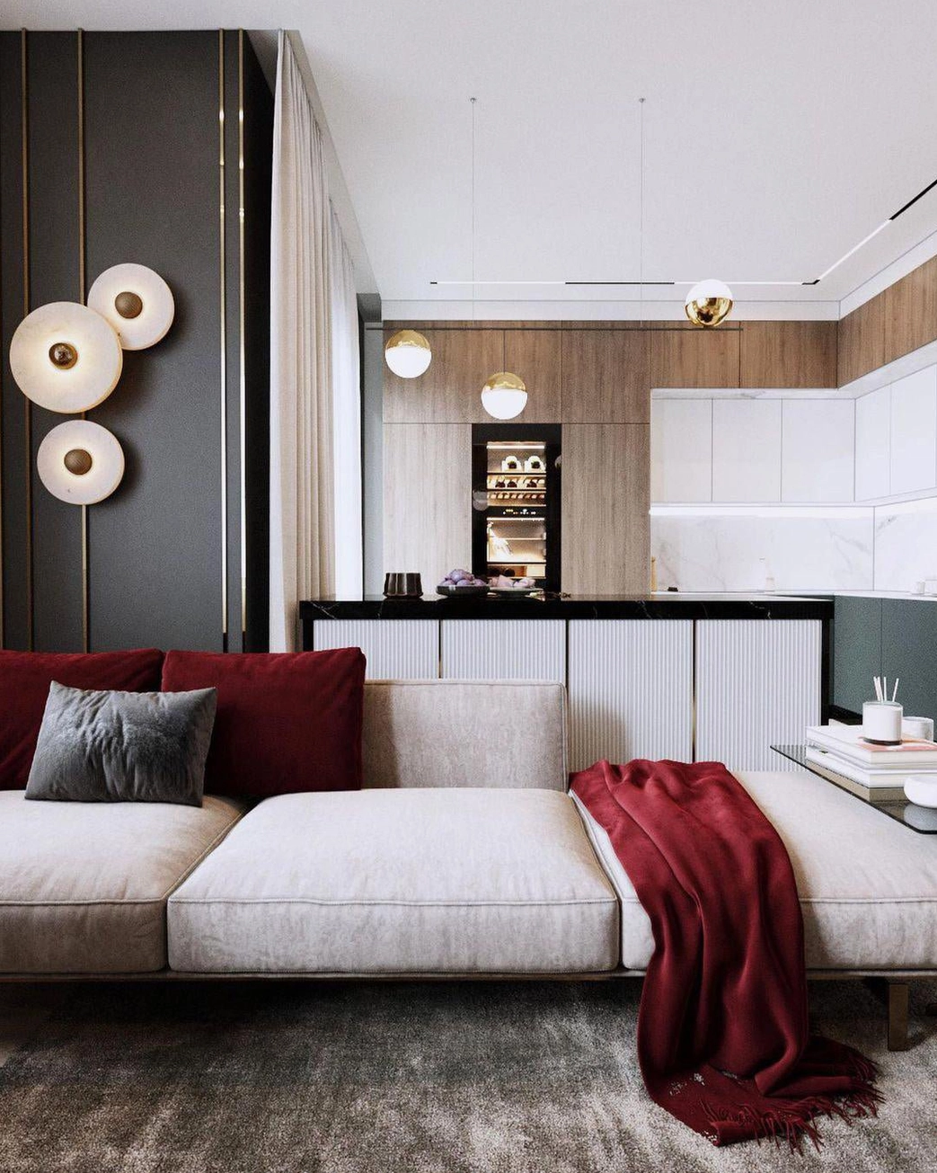 Round alabaster ceiling light, overhead mounting orientation, downward ambient illumination pattern