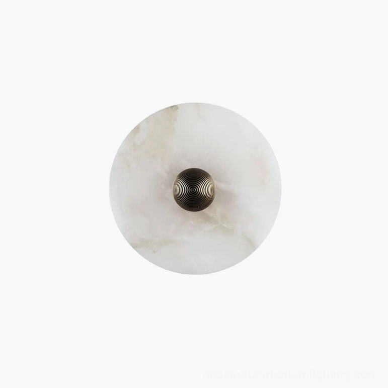Round alabaster light bronze finish detail, warm antique brass patina, metal craftsmanship