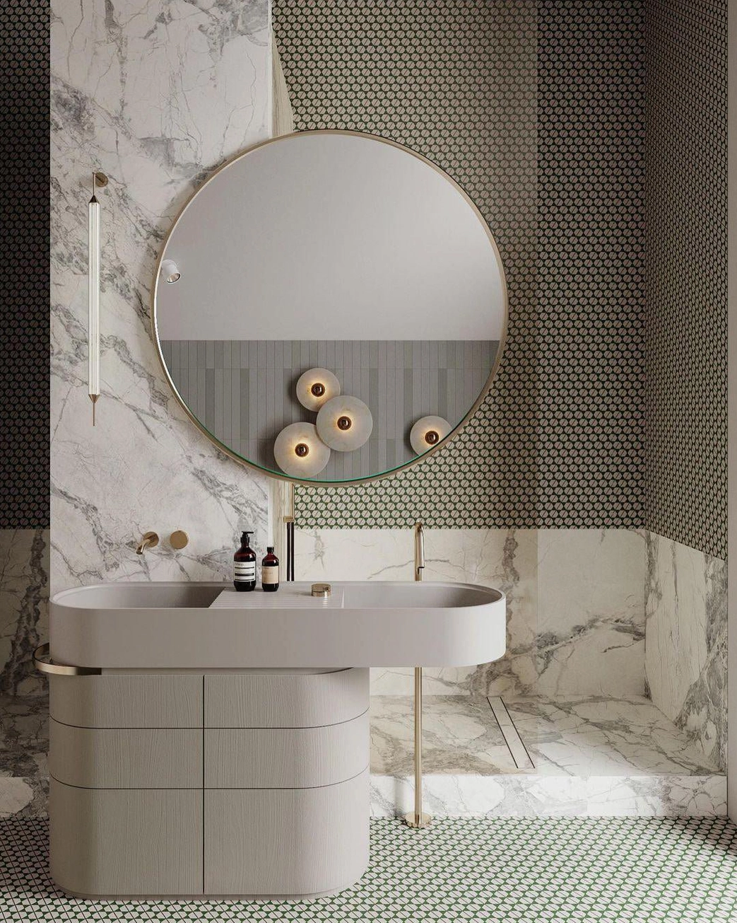 Alabaster wall light with bronze finish, warm metal frame, rustic-luxe interior aesthetic