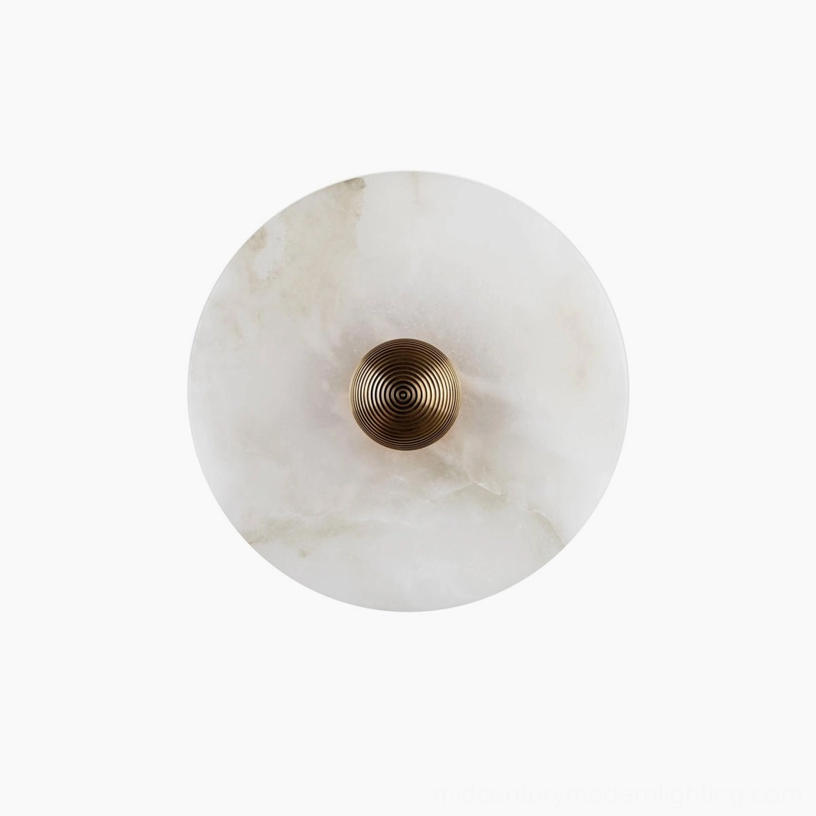 Medium alabaster wall light (9.8 inches) in elegant reading nook, focused ambient accent lighting