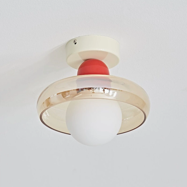 Alabax ceiling light in red and cognac color options