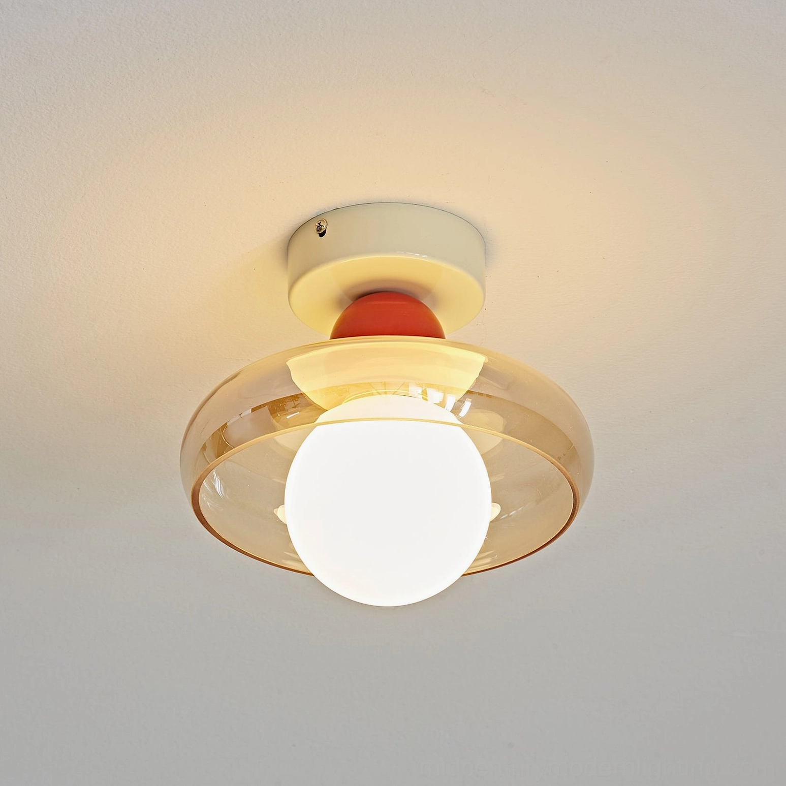 Alabax retro ceiling fixture demonstrating compact size and proportions