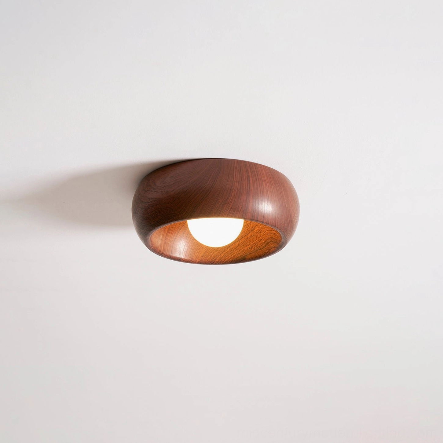 Alana wood grain ceiling lamp showing Nordic design simplicity and warm aesthetic