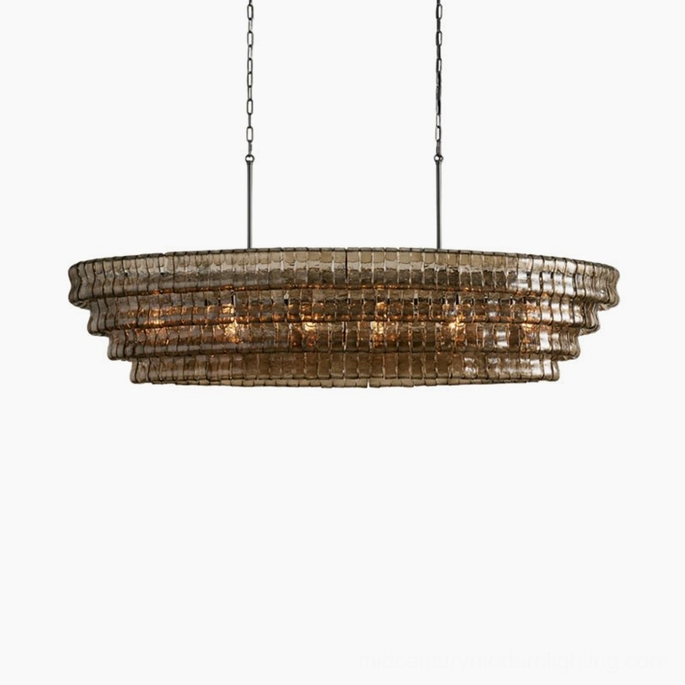 Albano glass chandelier brutalist design philosophy, mid-century modern movement inspired architecture