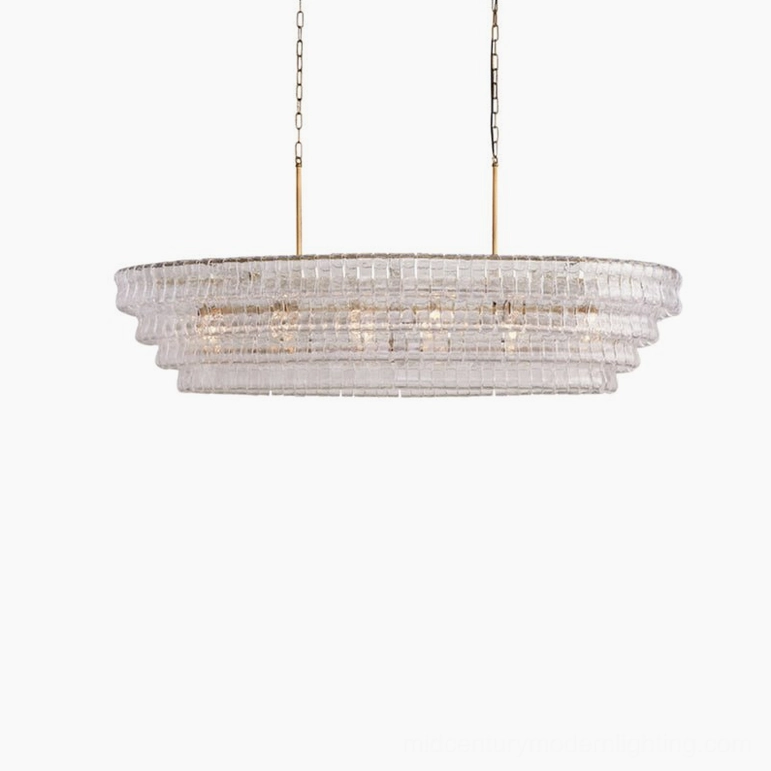 Albano glass chandelier collector piece, vintage and contemporary artisan lighting showcase