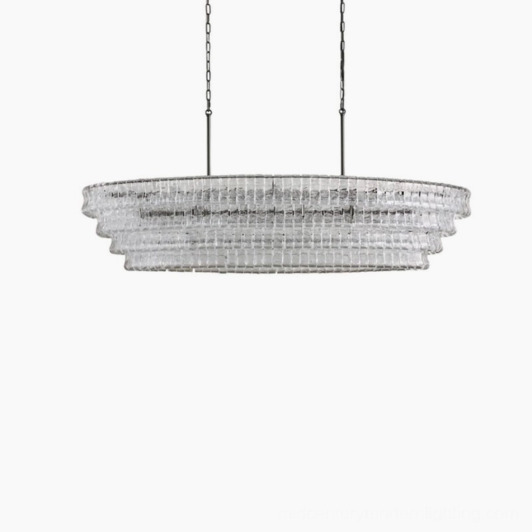 Albano chandelier kiln-fired art glass, permanent firing bond durability and thermal resistance