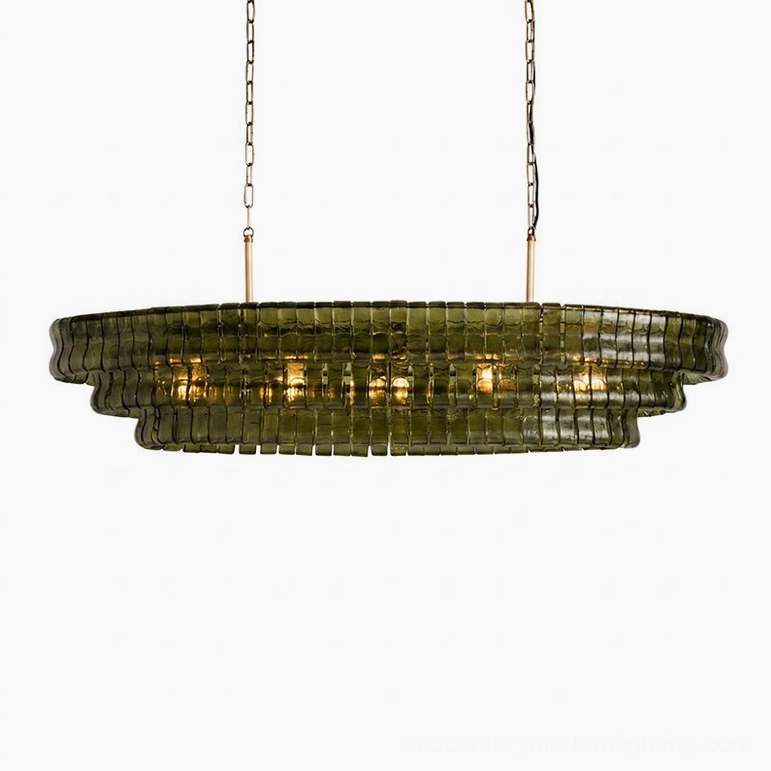 Albano large tiered glass chandelier, 140cm configuration shown in grand foyer setting