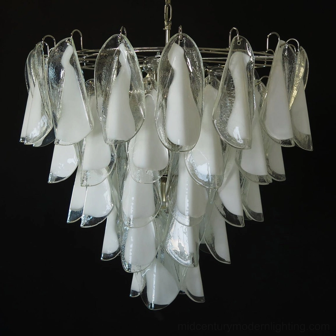 Aletta mid-century modern petal chandelier sculptural design luxury glass lighting