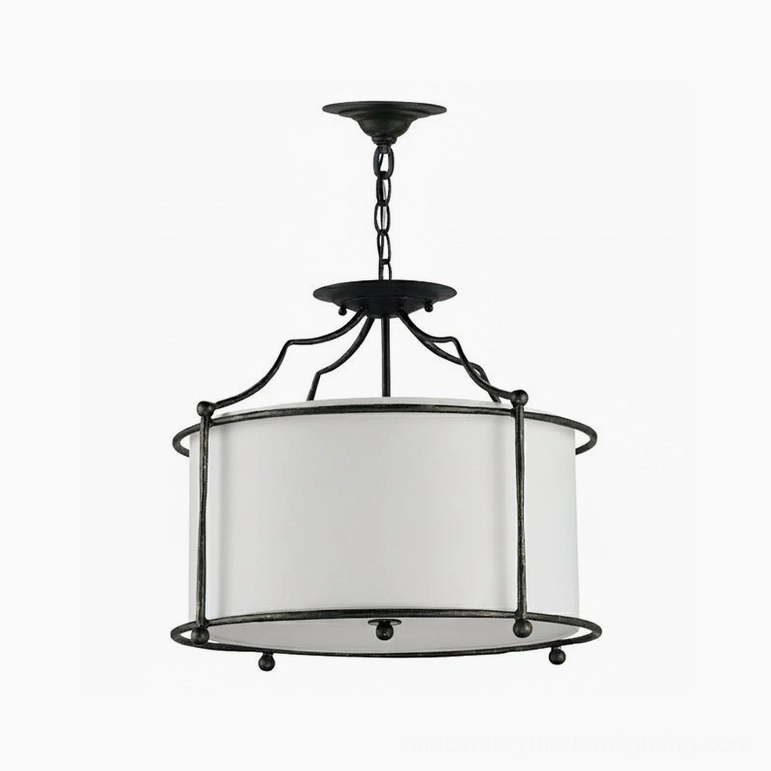 Alexa mid-century modern pendant light in black and white finish options for contemporary and minimalist interiors