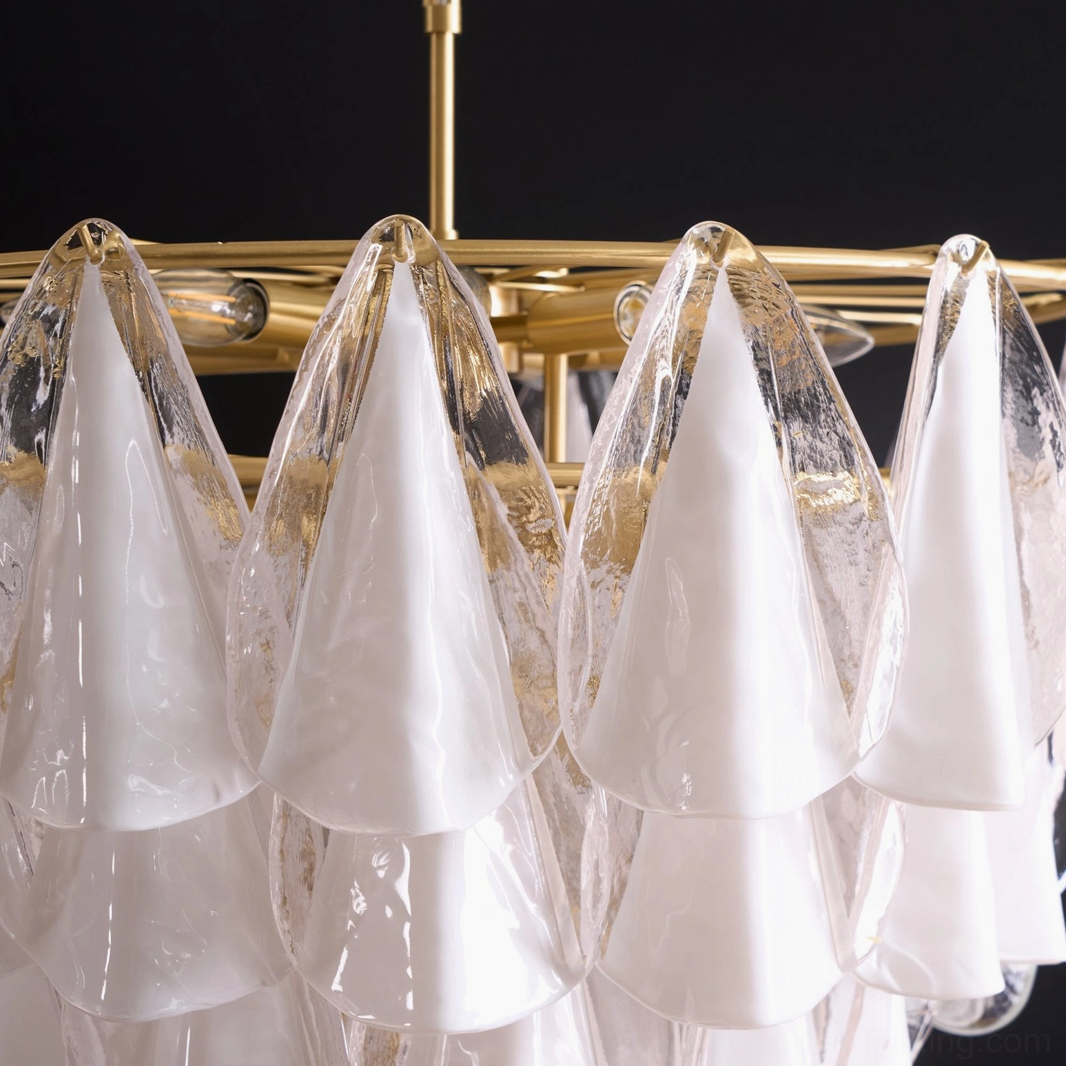 Alira murano-style glass chandelier showcasing artisanal craftsmanship and layered glass design