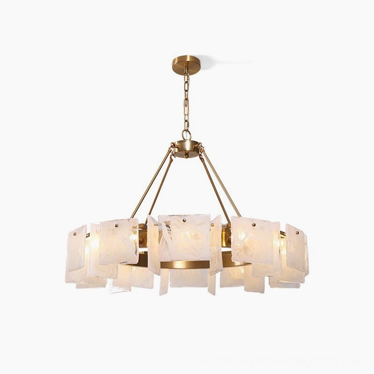 Alsona mid-century modern chandelier in compact size configuration, suitable for standard ceiling heights