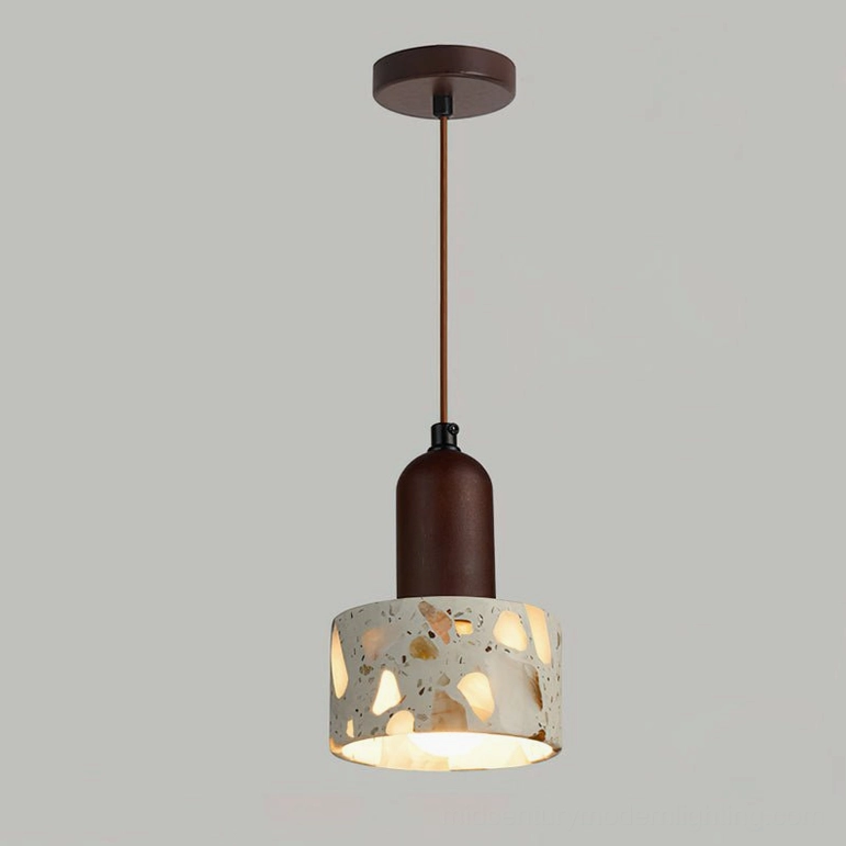Alvaro compact pendant Model B small terrazzo shade suitable for tight spaces and entries