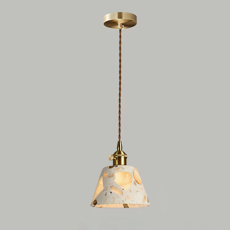 Alvaro pendant Model C terrazzo shade with balanced height for dining and hallway lighting