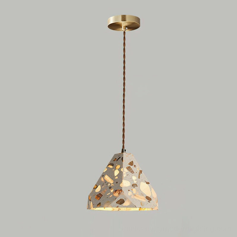 Alvaro pendant Model F mid-size terrazzo shade with balanced proportions in modern interior