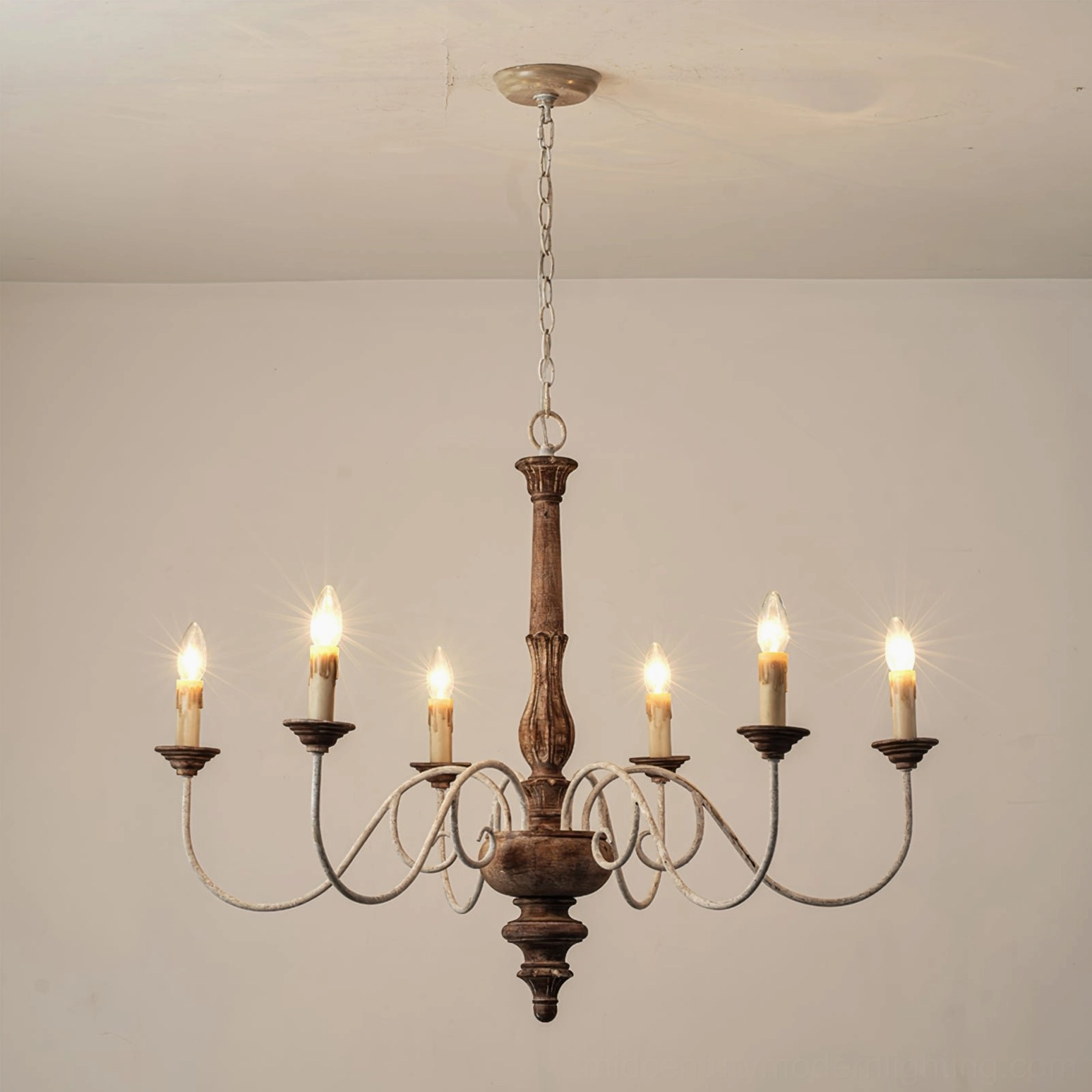 Anchor chandelier complete six-head fixture display showing overall proportions and silhouette
