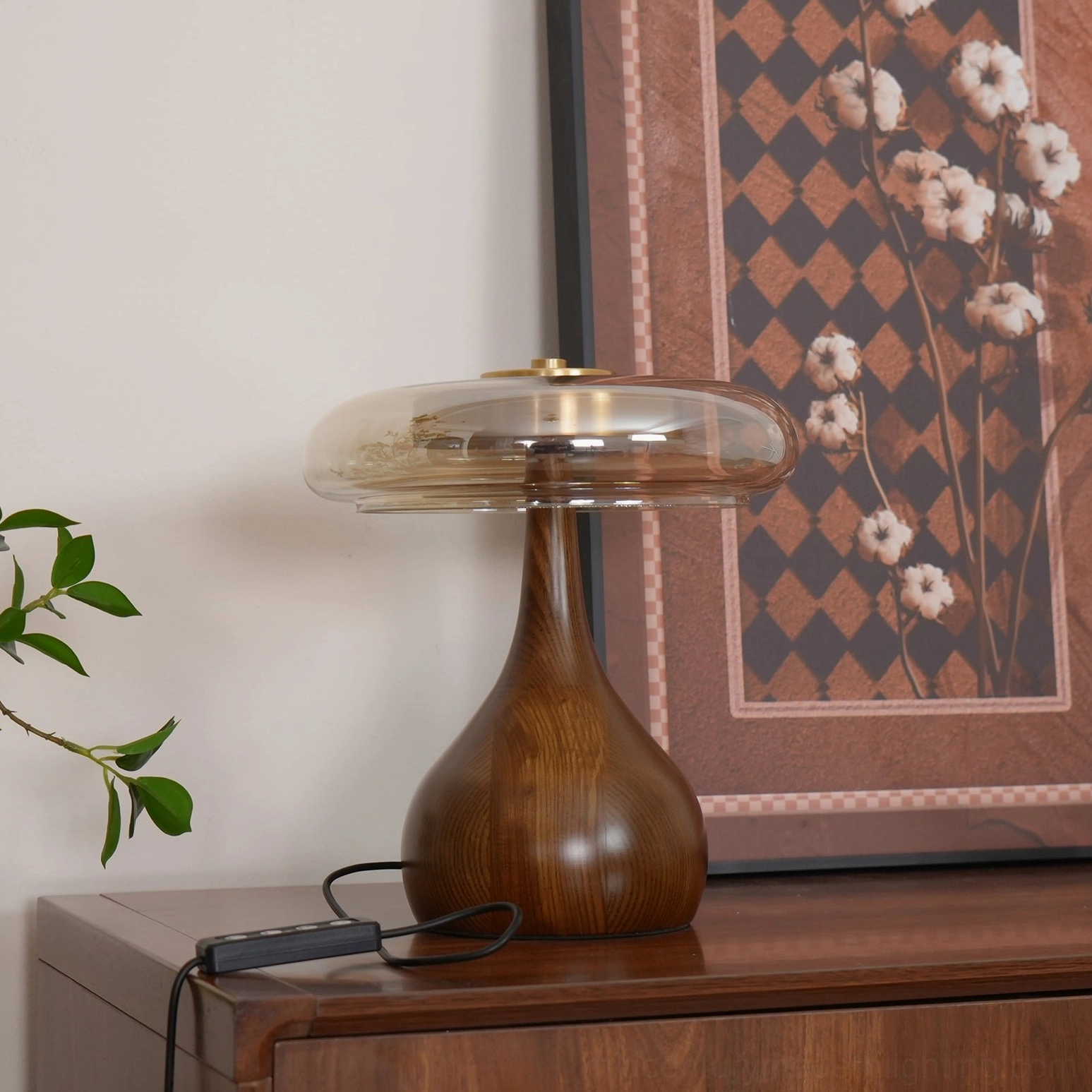 Andi Glass Table Lamp compact size studio product photography