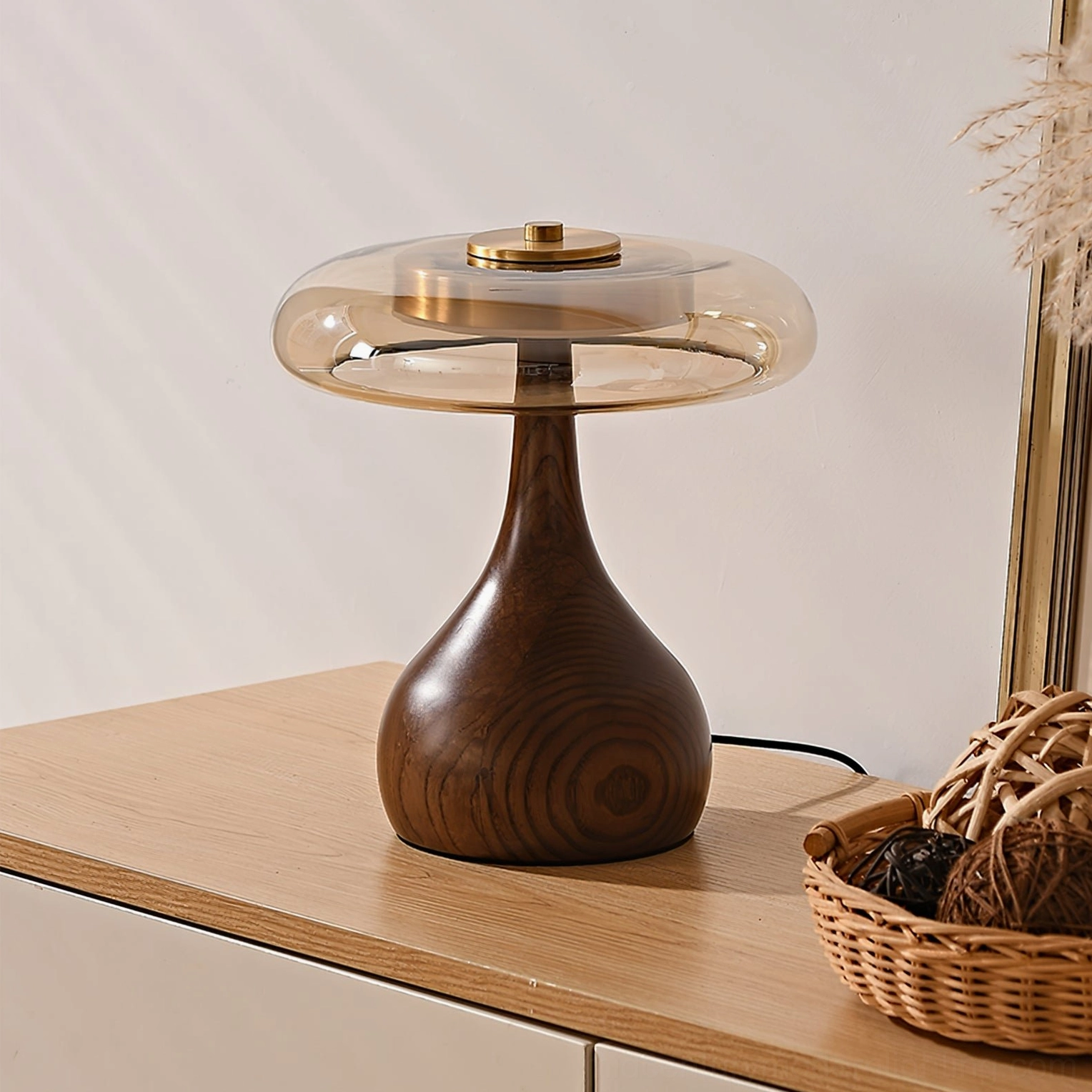 Andi mid-century table lamp architectural modern design - side profile