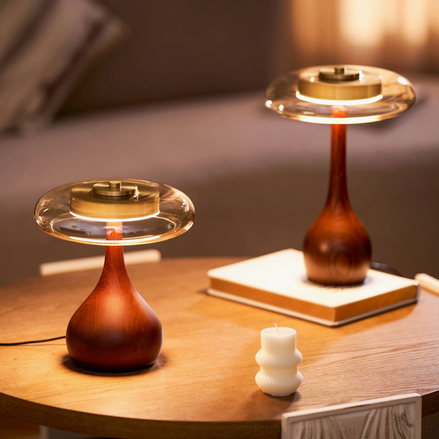 Andi Glass Table Lamp custom cable length options available upon request