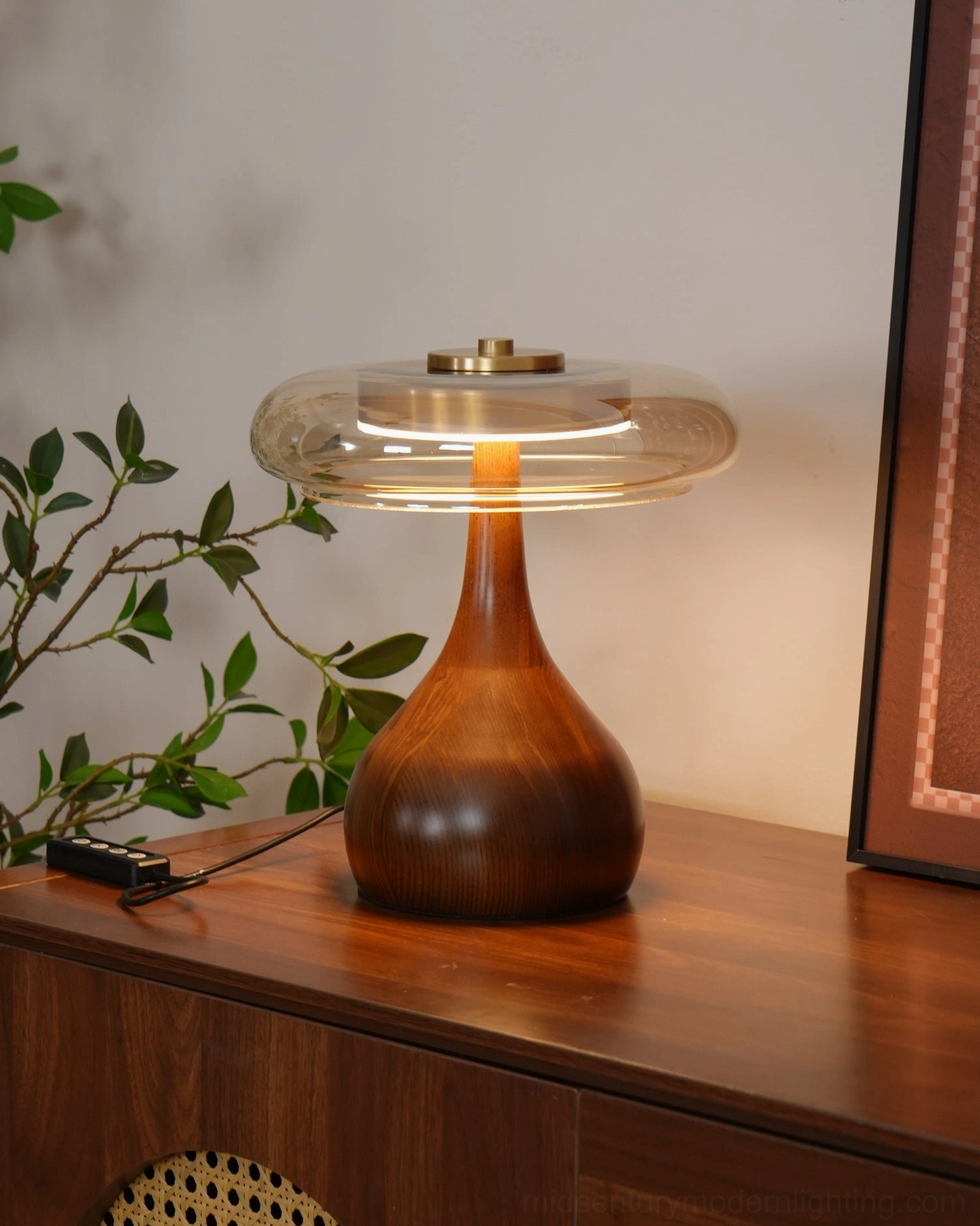 Andi table lamp showing cable length and fabric cord construction detail