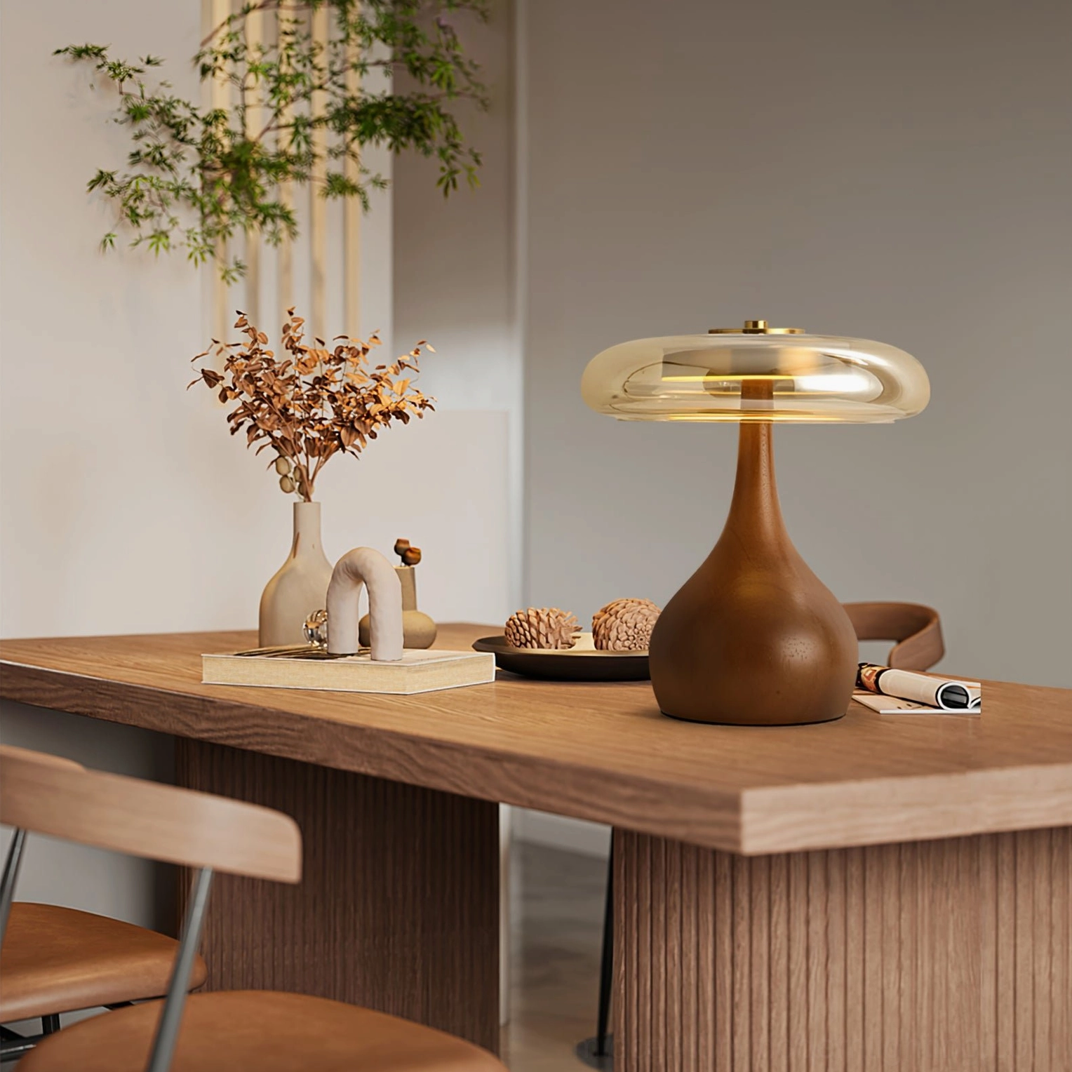 Andi mid-century modern table lamp - minimalist design front elevation