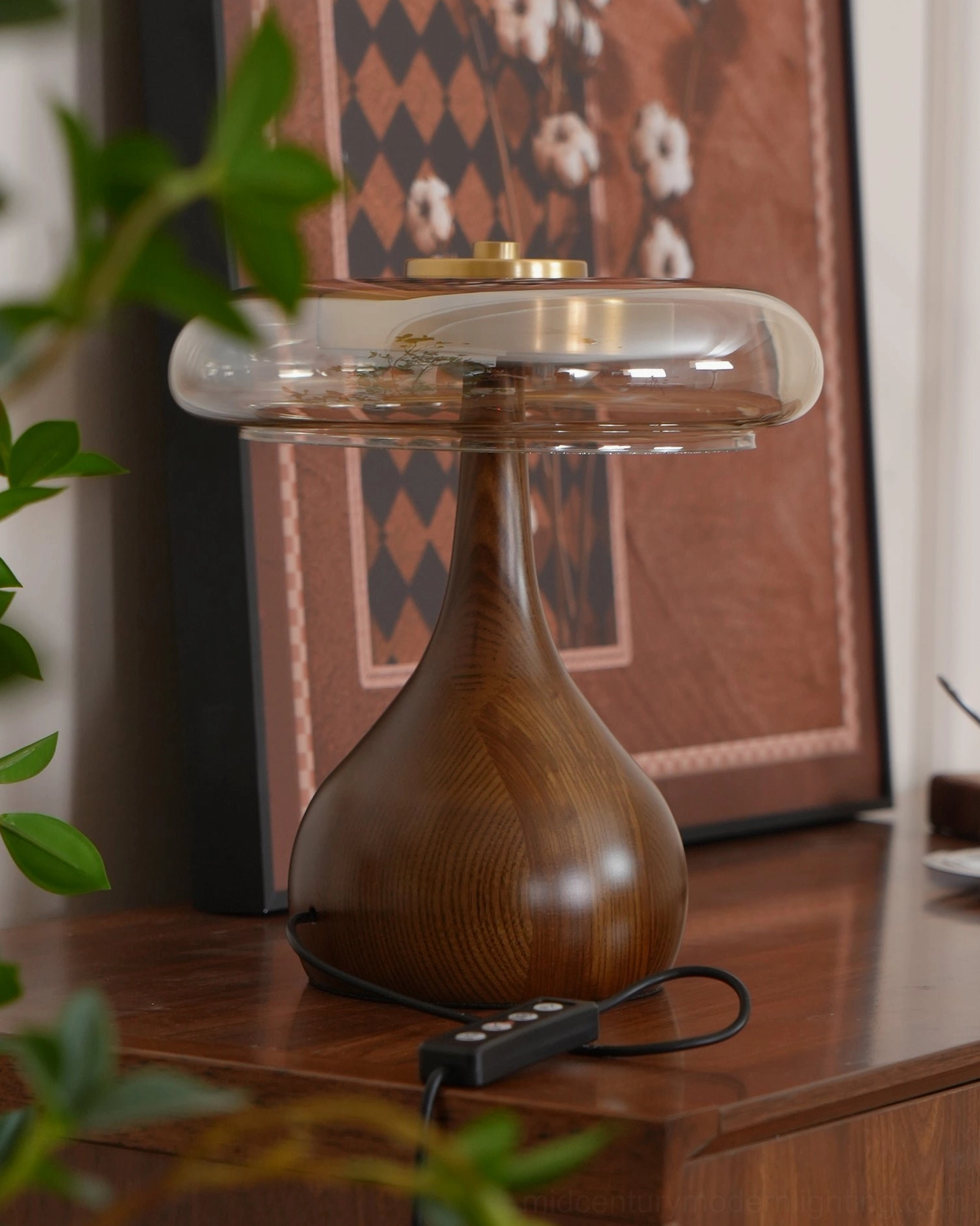 Andi Glass Table Lamp reading room accent lighting setup - focused study area