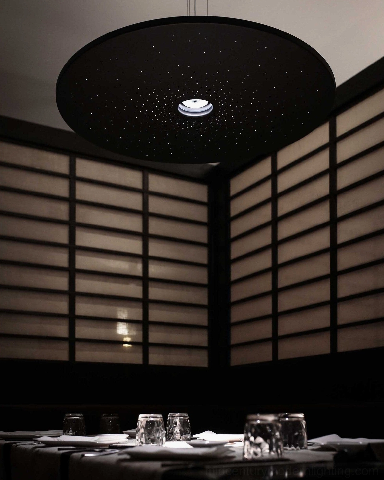 Andromeda disc lamp architectural lighting design mid-century modern contemporary home
