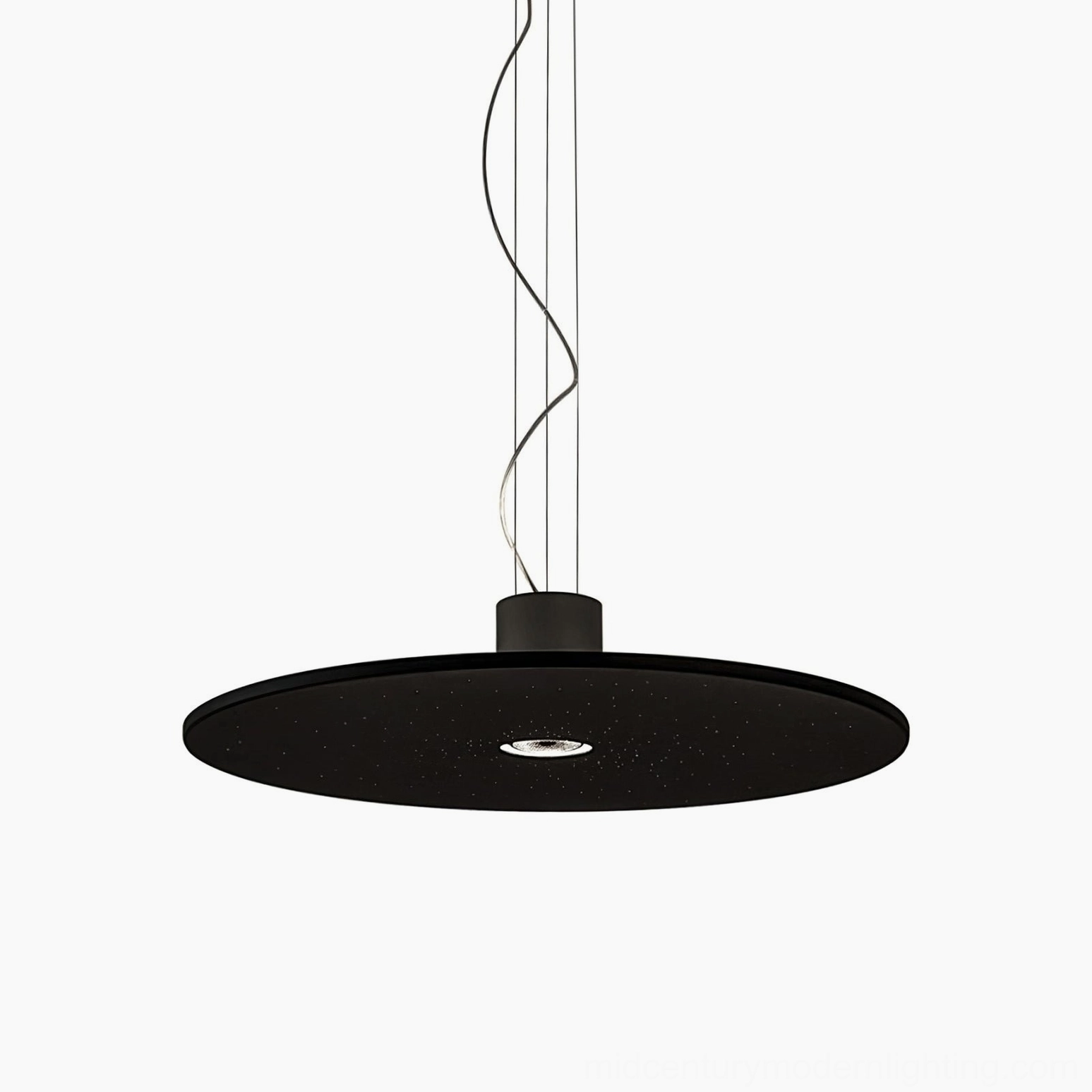 Andromeda matte black disc pendant warm cool light temperature options integrated LED