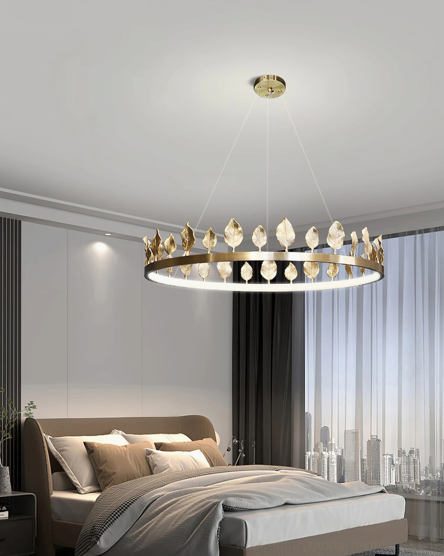 Anello statement-size 80cm chandelier installed in luxury residential space