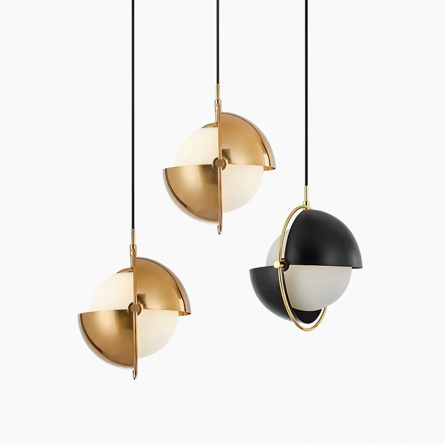 Anix pendant lamp installation showing wire suspension and ceiling mounting in modern home