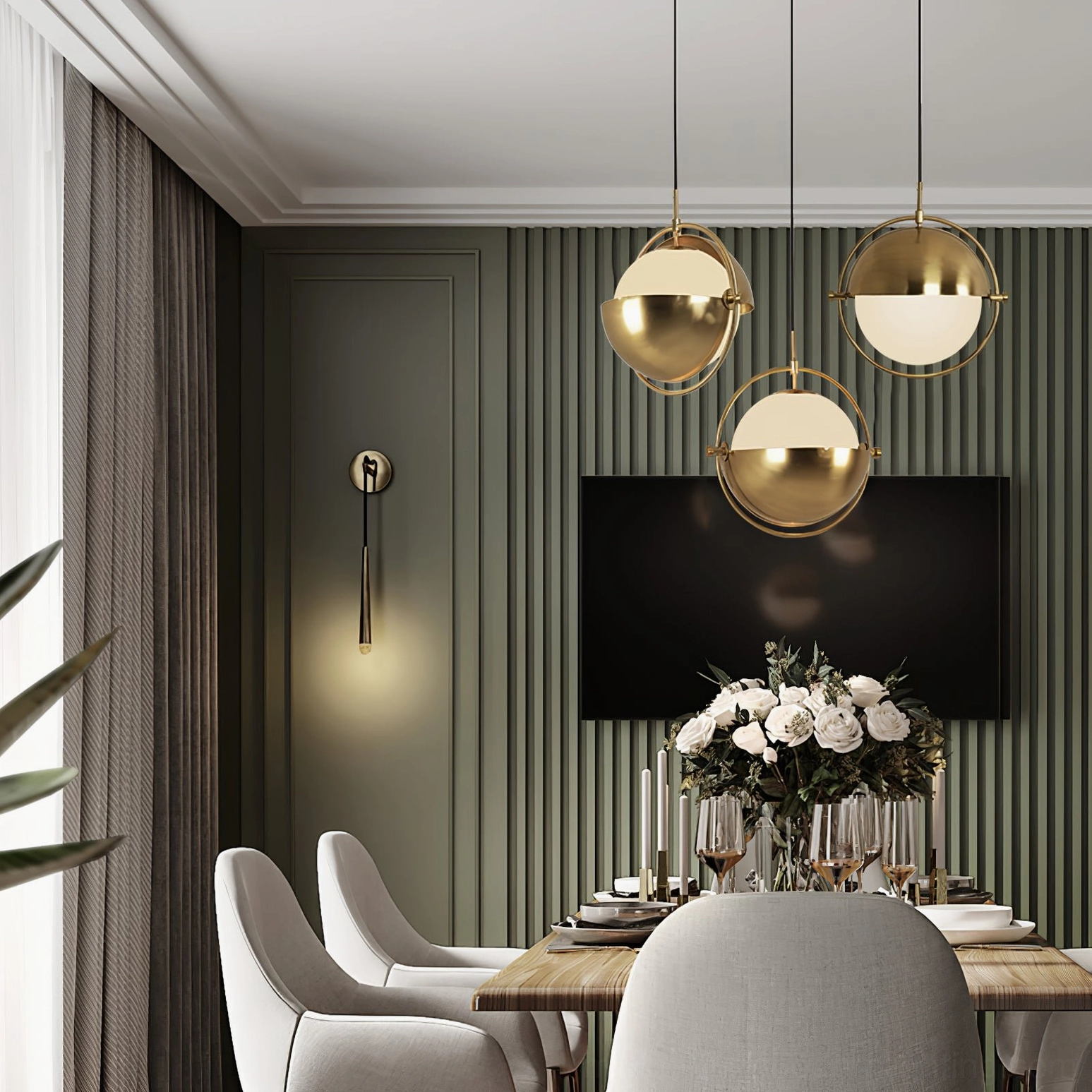 Anix sculptural pendant light suspended in minimalist white space showing pure geometric form